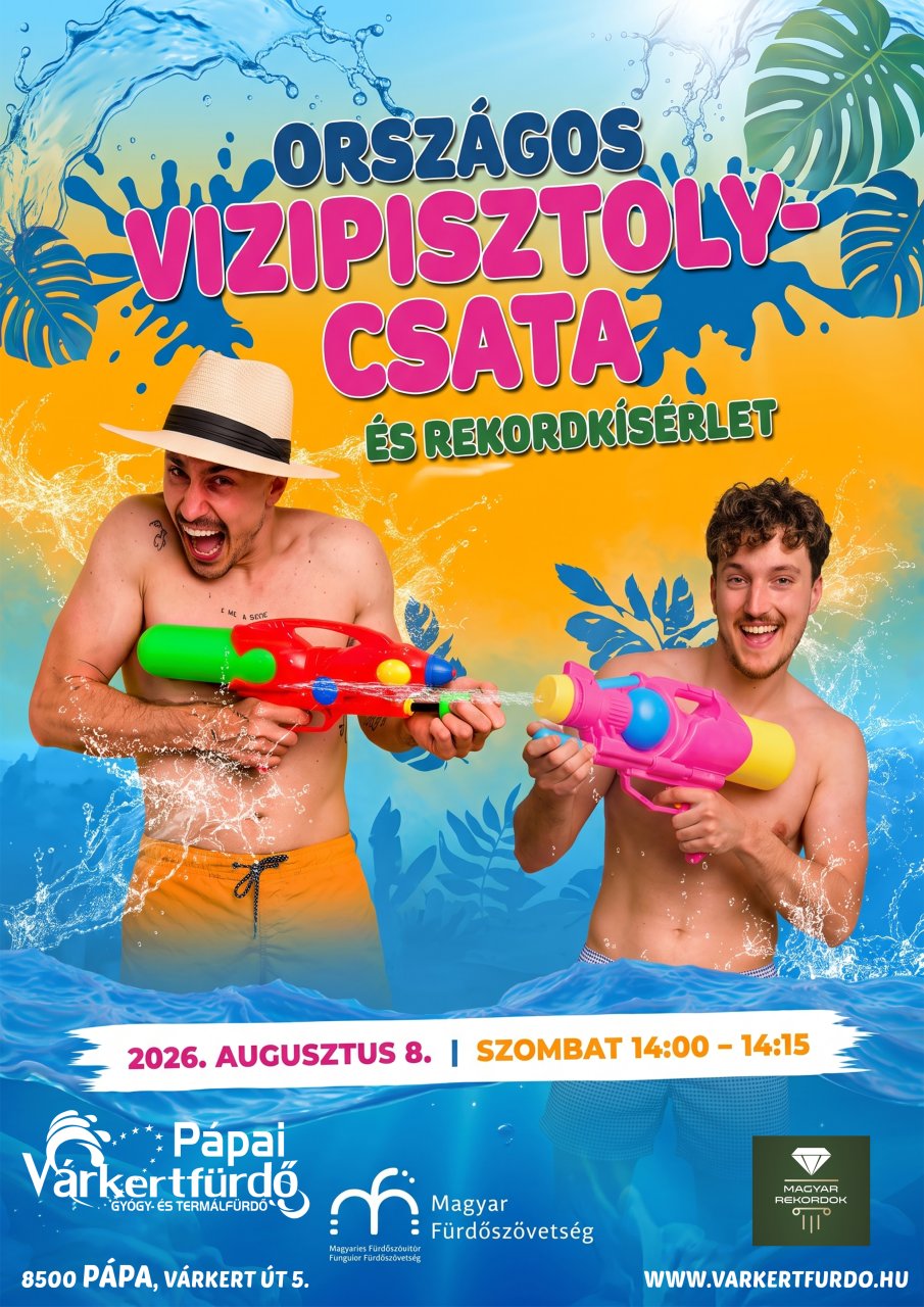 2026.08.02. 14:00-15:00 ORSZÁGOS Vízipisztoly csata