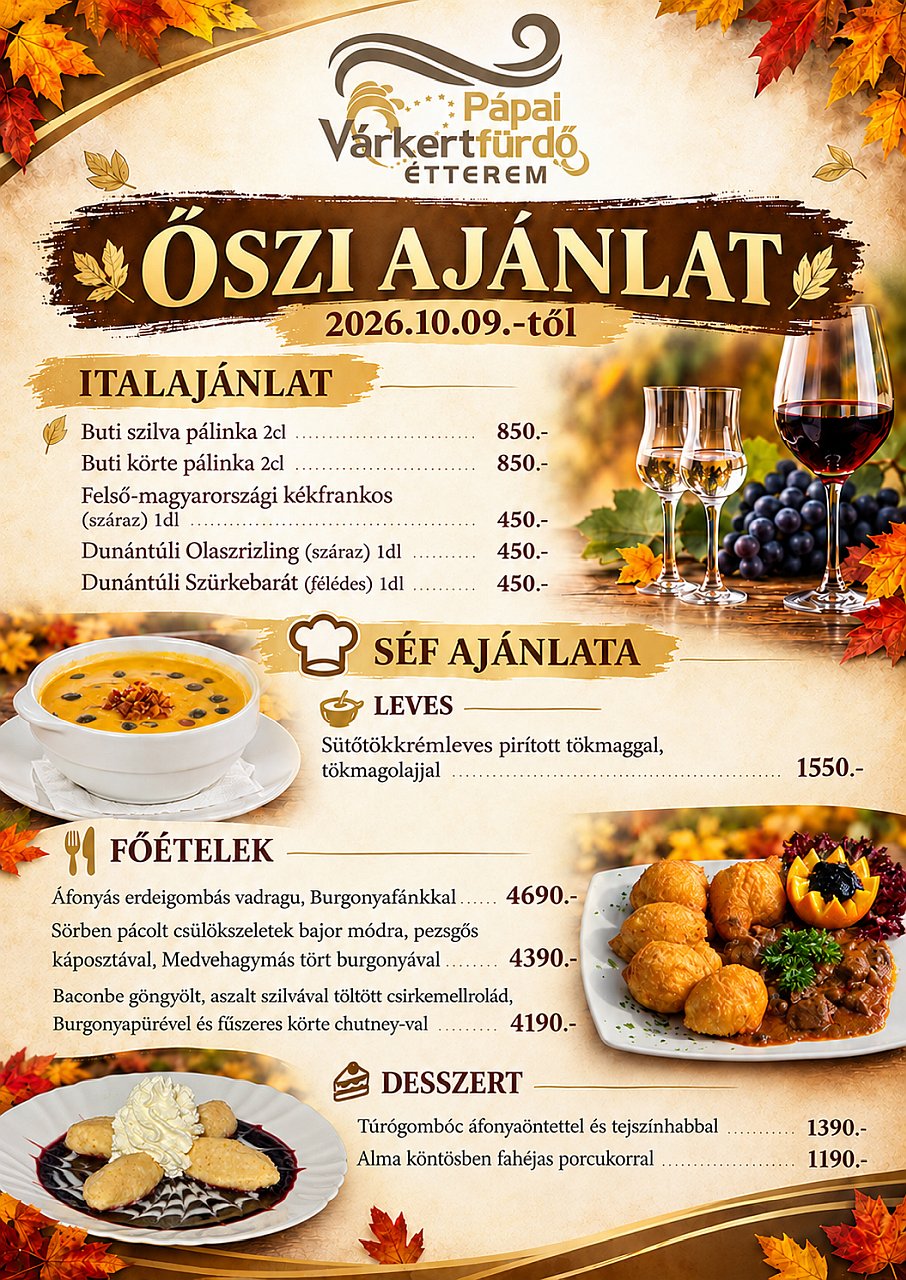 2026.10.09.-től Őszi ajánlatok