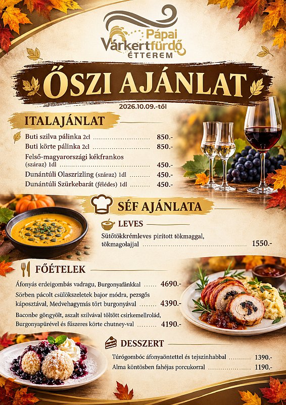 2026.10.09.-től Őszi ajánlatok
